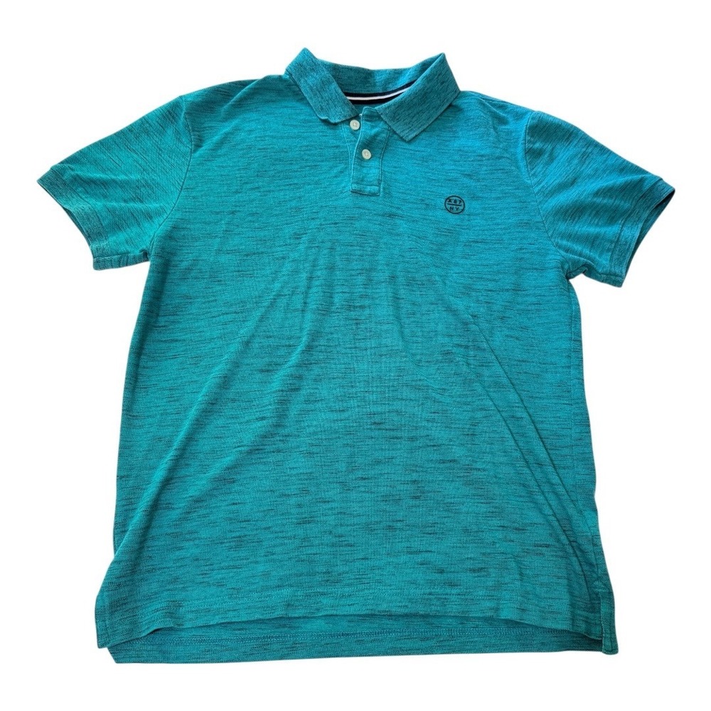 Aeropostale Polo Shirt Large Mens Teal Space Dye Stretch A87 Preppy Excellent